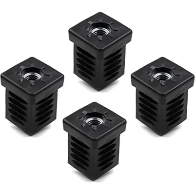 Immagine di Design61 4 tappi filettati per tubi quadrati 25 x mm, spessore parete 1 2 con filettatura interna M10