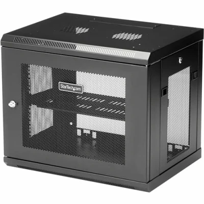 Immagine di StarTech.com Armadio Rack 19&quot; 9U a Muro, Server 2 Montanti profondità regolabile 15 38cm, Dati Ventilato con Serratura per Switch/Router; Ripiano 1U e Nastro Strappo inclusi (RK9WALM)
