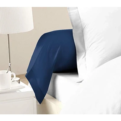 Immagine di HOME LINGE PASSION Taies DE Traversin 85x185 cm (LOT 2) 100% coton bleu indigo d&#039;orient