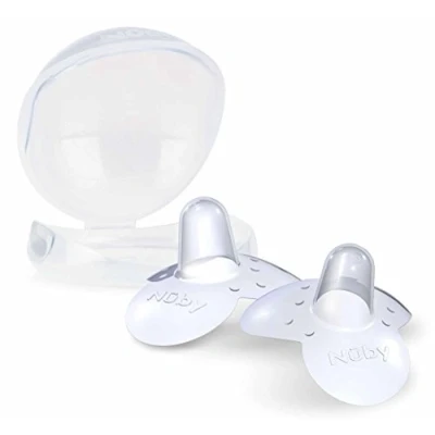Immagine di Nuby 2 Copri capezzoli per l&#039;allattamento in silicone con scatola Trasparente