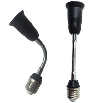 Immagine di DZYDZR 2pcs Portalampada E27 da 19 cm Flessibile Adattatore Prolunga a Collo di Cigno Nero Per Lampadine LED（7,5in）