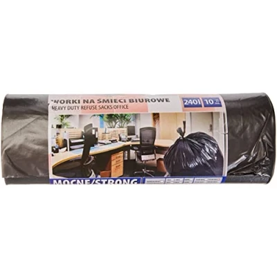 Immagine di Office Products 22021252 05 Sacchetti per la spazzatura da 240 l, in LDPE resistente agli strappi, colore: nero, spessore della pellicola: 30 μm