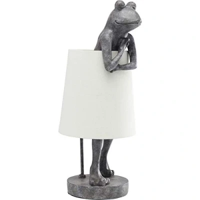 Immagine di Kare Design Animal Frog Lampada Da Tavolo, Grigio/Bianco, 58X23X29Cm, Animali, Rana, Lampadine Non Incluse