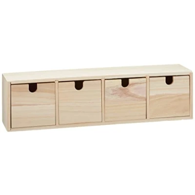 Immagine di Artemio Mobile aggiuntivo con cassetti per Armadio o Tavolo, Realizzato in Legno, di Colore Beige, Dimensioni 44 x 10 15 cm