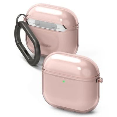 Immagine di Ringke Air Compatibile con Cover AirPods 4, Custodia Leggero Resistente ai Graffi TPU Moschettone e Portachiavi Pink