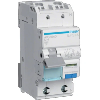 Immagine di Hager ADS966D Interruttore differenziale di sicurezza 1 polo 16 A 0.03 240 V