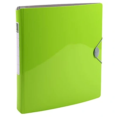 Immagine di Exacompta 51874E 1 Raccoglitore Polipropilene Rigido Glossy Iderama PP 4 Anelli a D 30 mm Dorso 50 F.to Esterno 27x32 cm per A4 Colore: Verde Anice