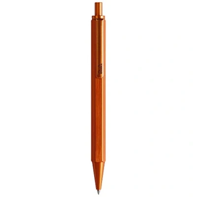 Immagine di RHODIA 9388C Penna a sfera ricaricabile scRipt Corpo esagonale in alluminio spazzolato Arancione Punta scomparsa ad alta precisione 0,7 mm, inchiostro nero Collezione