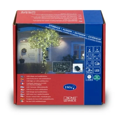 Immagine di Konstsmide 3632 500 Micro catena luminosa esterno rete elettrica Numero di lampadine 180 LED (monocolore) Multicolore Lunghezza illuminata: 5.53 m
