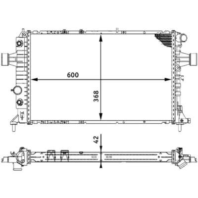 Immagine di MAHLE ORIGINAL CR 320 000S Radiatore motore per veicoli con aria condizionata 607 370 24 Alette di raffreddamento montate meccanicamente