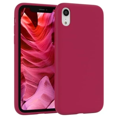 Immagine di EAZY CASE Silicone Custodia per cellulare compatibile con iPhone XR, Slimcover protezione della fotocamera e fodera, in silicone, copertura protettiva, Bacca