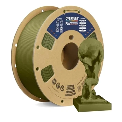 Immagine di OVERTURE PLA Plus (PLA+) Filamento 1.75mm, Toughness Enhanced Roll, Professionale Tenacia, 1kg Filamento(2.2lbs), Precisione Dimensionale 99% Probabilità +/ 0.03 mm (Army Verde)