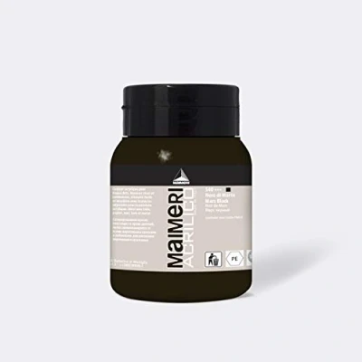 Immagine di MAIMERI ACRILICO 500 ml, Feine Künstleracrylfarbe, Farbton Marsschwarz
