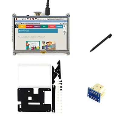Immagine di IBest 5inch HDMI LCD 800x480 Resistive Touch Screen Display Monitor Touchscreen with Case for Raspberry Pi 3B+ /3B /2B B+ /3A+ /A+ /Zero/Zero W, Support Raspbian Ubuntu Kali Retropie