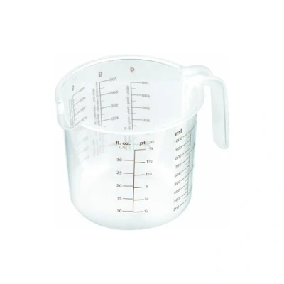 Immagine di Dosatore Graduato con Beccuccio Versatore e Manico Brocca Multifunzione per Liquidi Solidi, Scala in Grammi Litri, BPA Free, Lavabile Lavastoviglie, Plastica, 1L