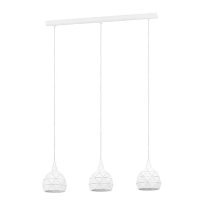 Immagine di EGLO lampada a sospensione Roccaforte, tre punti luce, in acciaio, bianco, E14