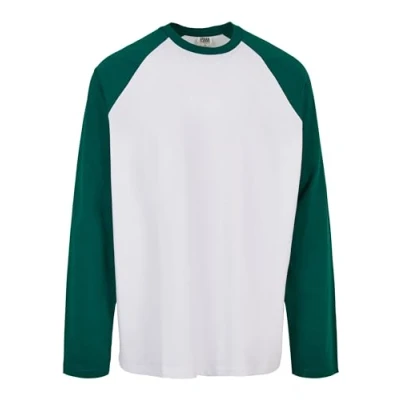 Immagine di Urban Classics Organic Oversized Raglan Longsleeve Maglietta a manica lunga, Uomo, Taglia: 4XL, White/green