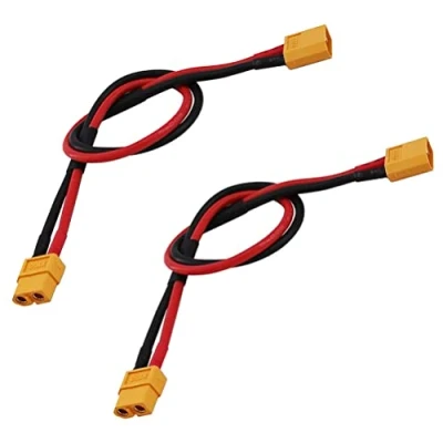 Immagine di LinsyRC 2 Pezzi Cavo Adattatore Connettore Maschio a Femmina Spina XT60 di Prolunga con 30CM 14AWG Filo Silicone per RC Lipo Batteria