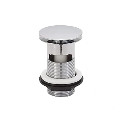 Immagine di VeeBath WST03 Ideal Piletta per lavabo con Tappo a Scatto, Cupola, scanalata, Finitura cromata