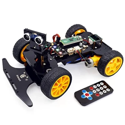 Immagine di Adeept kit auto intelligente per Raspberry Pi Pico, tracciamento linea, prevenzione ostacoli, luce colorata, display OLED, robot educativo telecomandato STEM IR