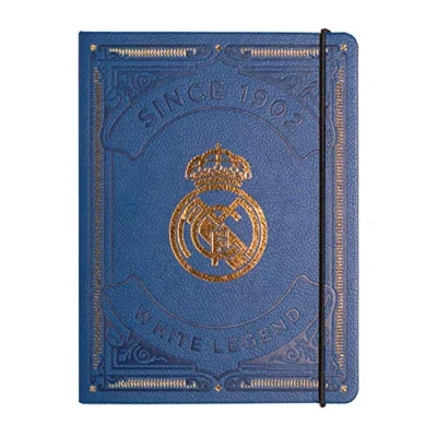 Immagine di Grupo Erik: Bullet Journal Real Madrid Quaderno A5 ad anelli 180 pagine con copertina rigida, chiusura elastica, carta d&#039;avorio di alta qualità e puntinate, ideale per appunti o journaling