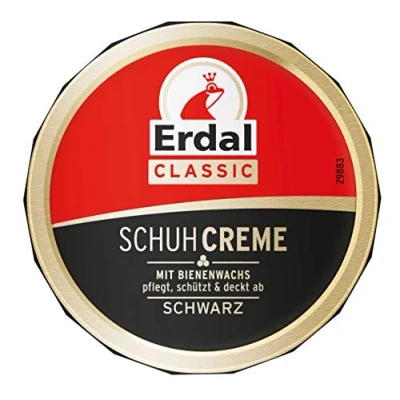Immagine di SKUURTFR Erdal Dosencreme schwarz, Schuhcreme mit Bienenwachs nährt und pflegt das Leder, 1er Pack (1 x 75 ml)