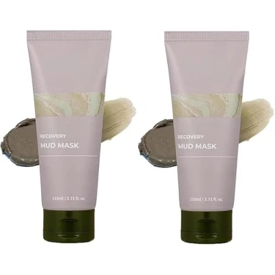 Immagine di 2 Pcs Relief Mud Mask Deep Cleansing &amp; Hydrating, Recovery Mask, Korean Clay Face for Pores, Oil Control Moisturizing, Gentle Facial All Skin Types