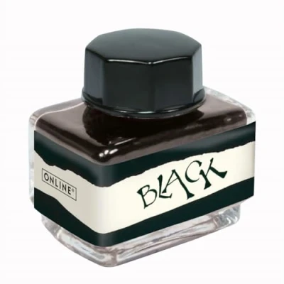 Immagine di ONLINE Flacone di inchiostro nero, 15 ml, colorato per calligrafia, da scrivere, convertitore, a base d&#039;acqua