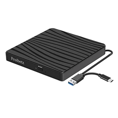 Immagine di Froibetz Masterizzatore DVD CD Externo Unità USB 3.0 R RW Dispositivo Lettore di Schede Portatile Ultra Slim External Disc con Mac/OS/XP/Win11/Win10/Win7/Win8 (B09N3S6X38)