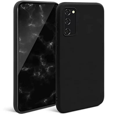 Immagine di Moozy Minimalist Series, Cover in Silicone per Samsung S20, Nero Finitura Opaca, Custodia Sottile e Morbida TPU
