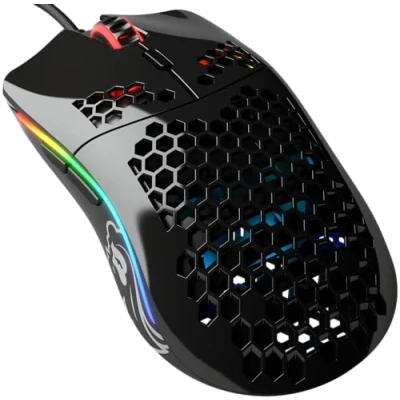 Immagine di Glorious gaming Model O (Piccolo) Mouse da compact wired Superleggero 58 g, a nido d&#039;ape, RGB, sensore Pixart 3360, ambidestro, Omron Switches Nero lucido