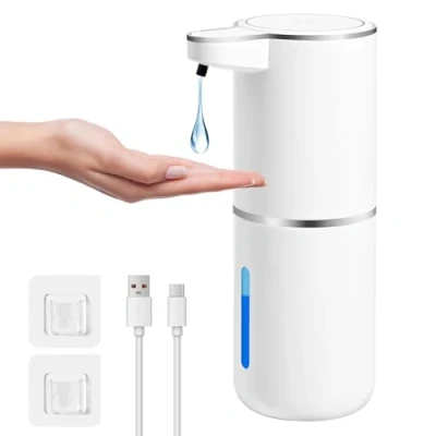 Immagine di Gaethra Dispenser Sapone Bagno, 380ml Automatico, Dosatore Cucina Automatico con Sensore di Movimento Infrarossi, Usb Ricaricabile, Impermeabile IPX5, Per