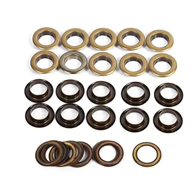 Immagine di FTVOGUE Grommet Kit occhielli in ottone dorato nero lucido con rotondi per abbigliamento Leathercraft Canvas (17mm 20sets)