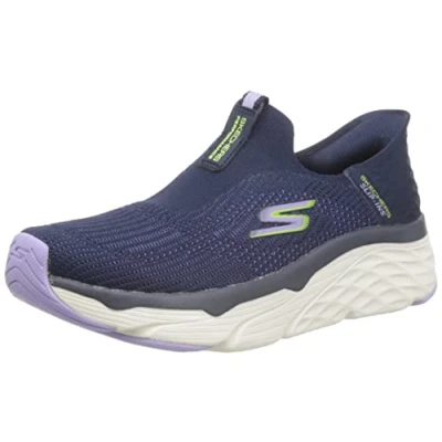 Immagine di Skechers Slip ins Max Cushioning Liscio, Scarpe da ginnastica Donna, Tessuto Navy Lavanda Trim, 36.5 EU