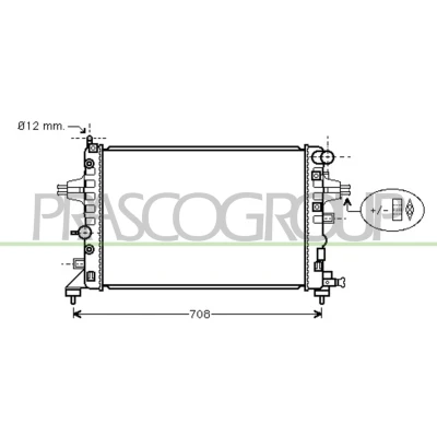 Immagine di PRASCO OP410R001 Radiatore motore Alluminio 600 359 23 Alette di raffreddamento montate meccanicamente OPEL: Zafira B, Astra H Caravan, GTC