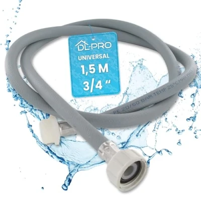 Immagine di DL pro tubo di alimentazione da 1,5 m per lavatrice e lavastoviglie, universale, robusto resistente, tutti i modelli più diffusi, prolunga lavatrice, dimensioni a scelta