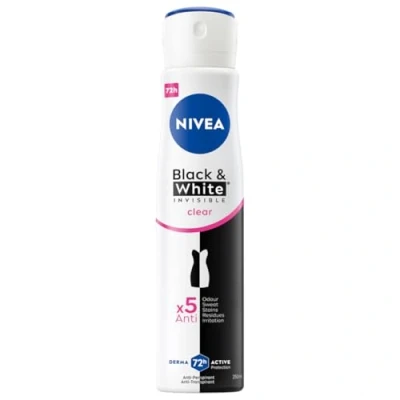 Immagine di NIVEA Spray trasparente invisibile nero e bianco, 250 ml