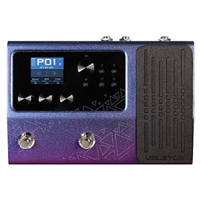 Immagine di Valeton Multieffetto Pedale per chitarra Processore espressione 140 Effetti integrati 198 Preset Looper Modellazione di amplificatori Supporto IR OTG lo streaming live Viola GP 100VT