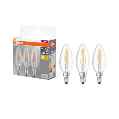 Immagine di Osram Led retrofit classic b 4w/827 230v e14 pack van 3 stuks 4058075819313