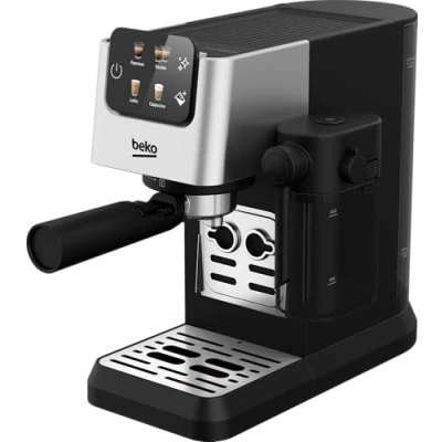 Immagine di Beko CEP5304X Macchina Caffè Espresso Manuale, Montalatte Integrato, 1,1 L, 15 bar Inox, 14,5 x 42,5 35,5h cm