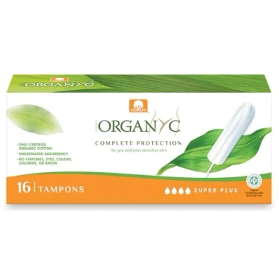 Immagine di Organyc Tamponi in Cotone Certificato 100% Biologico per Flusso Molto Intenso, 1 Confezione da 16 Unità