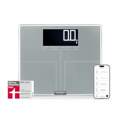 Immagine di Soehnle Shape Sense Connect 200 Pesa Persone Elettronica, Vetro, Argento, 35 x 30 2.6 cm