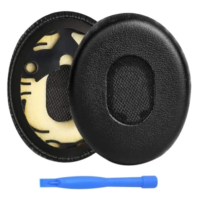 Immagine di Cuscinetti Auricolari di Ricambio per Bose QuietComfort QC3 / OE1 On Ear Cuffie MMOBIEL Memory Foam e Protein PU Padiglioni Nero