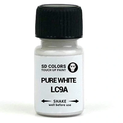 Immagine di SD COLORS Vernice per ritocchi, automobili, riparazione graffi e scheggiature, 15 ml, codice colore: LC9A bianco puro (solo vernice)