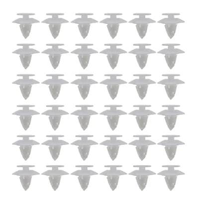 Immagine di eMagTech 50pcs 1038008 clip paraurti fissaggio di plastica anteriore posteriore bianco compatibile con Ford Ka 1996 2008