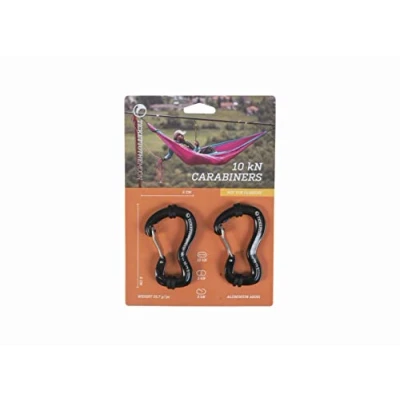 Immagine di Ticket to the Moon Fair Trade 2 Pack Moschettone di Alta qualità 10kN ( 1.090kg) per Amaca, Campeggio, Escursioni, Pesca