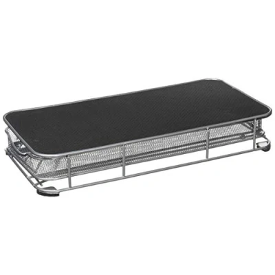Immagine di Bakaji Contenitore Porta Capsule e Cialde Caffè In Metallo Cassetto Estraibile Silver Top Nero (36 x 28 7,5 cm.)