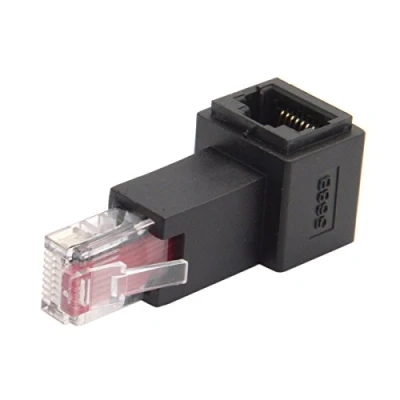 Immagine di Cablecc sinistra ad angolo di 90 gradi 8P8 C FTP STP UTP Cat 5e maschio a femmina adattatore rete Ethernet LAN