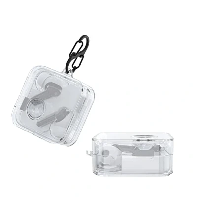 Immagine di kwmobile Custodia Silicone Cuffie Compatibile con Nothing Ear (2) Cover Porta Auricolari Moschettone Case trasparente