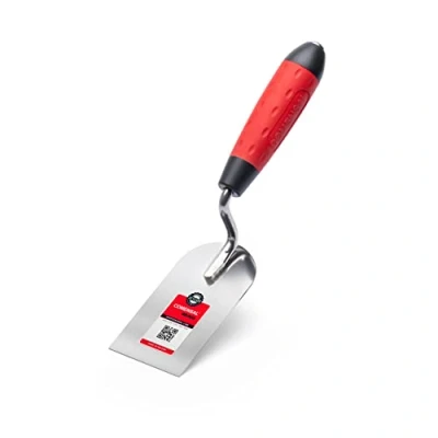 Immagine di COMENSAL® Cazzuola a punta quadra 60mm in Acciaio Inox da muratore Inossidabile con manico gomma Spatola per Stucco Made EU
